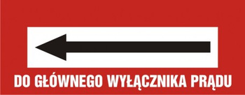 Znak do głównego wyłącznika prądu na płycie PCV (BC124L)