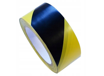 Taśma samoprzylepna żółto-czarna podłogowa 50mm/33m