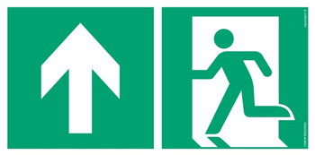 Znak kierunek do wyjścia ewakuacyjnego - w górę (lewostronny) (AE090) Signproject