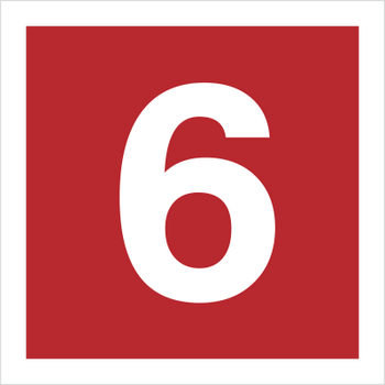 Znak cyfra 6 na Folii Świecącej (808-14)