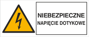 Znak Niebezpieczne napięcie dotykowe (330-13b)