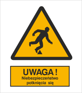 Znak uwaga niebezpieczeństwo potknięcia się (313)
