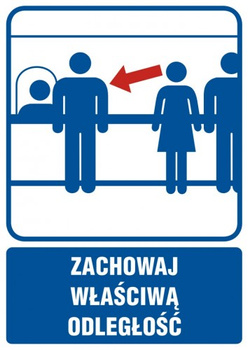 Znak Zachowaj właściwą odległość na płycie PCV (RB022)