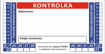 Kontrolka gaśnicy uniwersalna