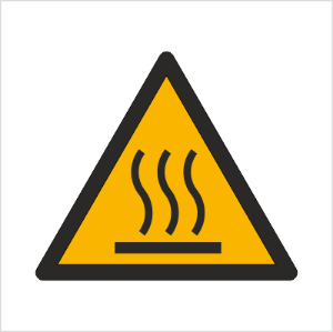 Znak ostrzeżenie przed gorącą powierzchnią (W17) (ISO 7010)