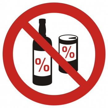 Znak zakaz spożywania alkoholu (GB024)