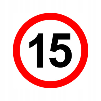 Nalepka limit prędkości 15 km/h (klasa 2)