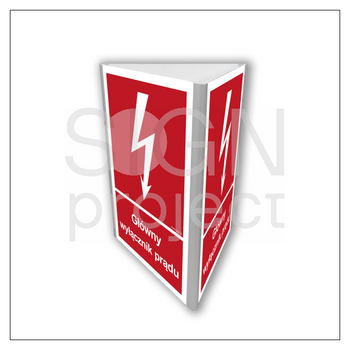 Znak BC808 Główny wyłącznik prądu świecący (3D dościenny)