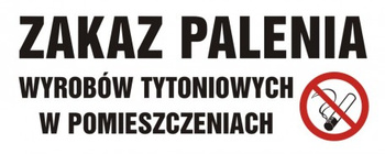 Znak zakaz palenia wyrobów tytoniowych w pomieszczeniach (NE022)