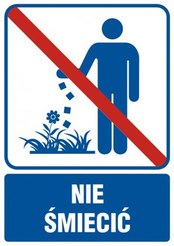Znak Nie śmiecić na Folii Samoprzylepnej (RB507)