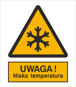Znak Uwaga niska temperatura (328)