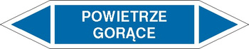 Tabliczka na rurociągi Powietrze gorące znak na Folii Samoprzylepnej (R-PO04)