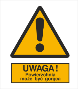 Znak uwaga powierzchnia może być gorąca (301-01)