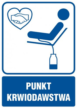 Znak Punkt krwiodawstwa na Folii Samoprzylepnej (RF006)