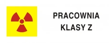 Znak ostrzegawczy do oznakowania pracowni izotopowej klasy Z (KA017)