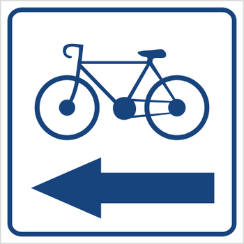 Znak kierunek ścieżki rowerowej w lewo (823-95)