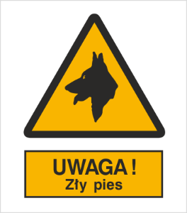 Znak uwaga zły pies (309)