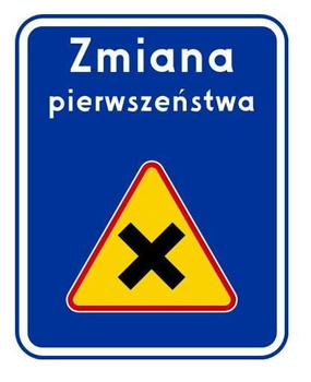 Znak informacyjny METALOWY Zmiana pierwszeństwa (D48)