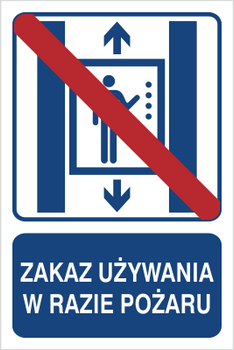 Znak zakaz używania w razie pożaru (856-03)