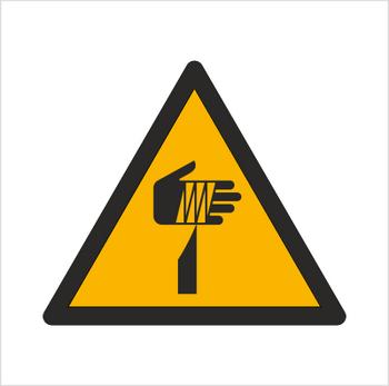 Znak ostrzeżenie przed ostrymi elementami (W22) (ISO 7010)