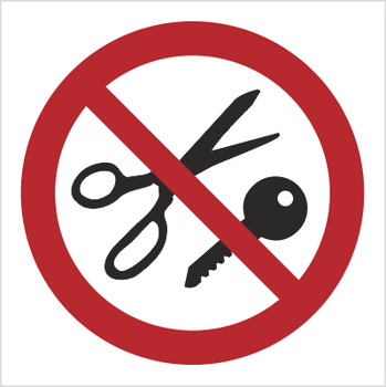 Znak Zakaz wstępu z przedmiotami metalowymi na płycie PCV (622)