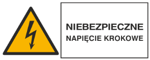 Znak Niebezpieczne napięcie krokowe (330-12b)