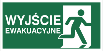 Znak Wyjście ewakuacyjne prawe (E02-WE) Techem