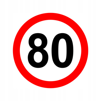 Nalepka limit prędkości 80 km/h (klasa 2)