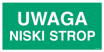 Znak uwaga niski strop (AC022) Signproject