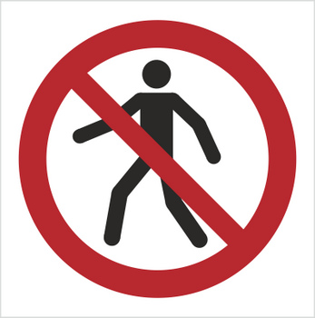 Znak zakaz przejścia (P04) (ISO 7010)