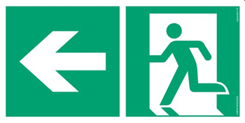 Znak kierunek do wyjścia ewakuacyjnego - w lewo (AE092) Signproject
