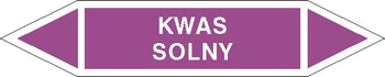 Tabliczka na rurociągi Kwas solny znak na Folii Samoprzylepnej (R-KZ07)