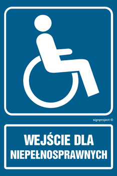 Znak RB044 Wejście dla niepełnosprawnych Signproject