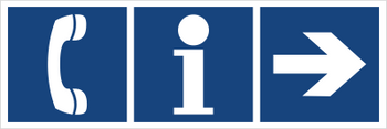 Znak informacja telefon (kierunek w prawo) (865-34)