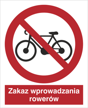 Znak zakaz wprowadzania rowerów (612)